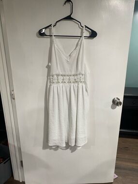 White Crochet Waist Sundress